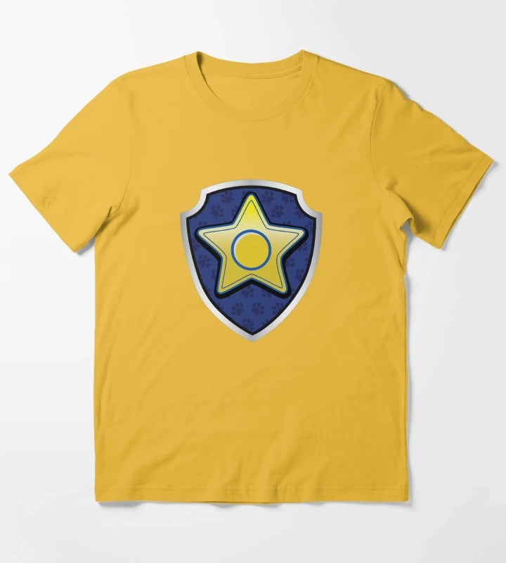Chase Police Puptag GraphicLoveShop T-Shirt Yellow