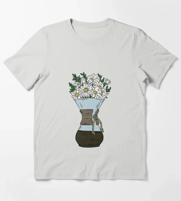 Chemex Daisy Flowers T-Shirt Light Grey