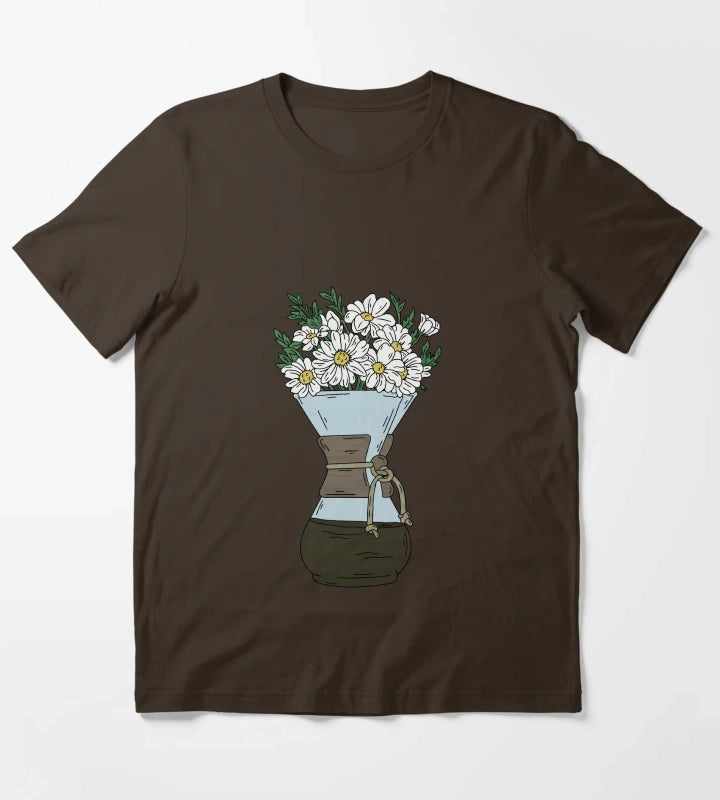 Chemex Daisy Flowers T-Shirt Brown