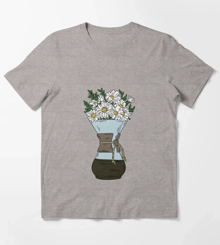 Chemex Daisy Flowers T-Shirt Heather Grey