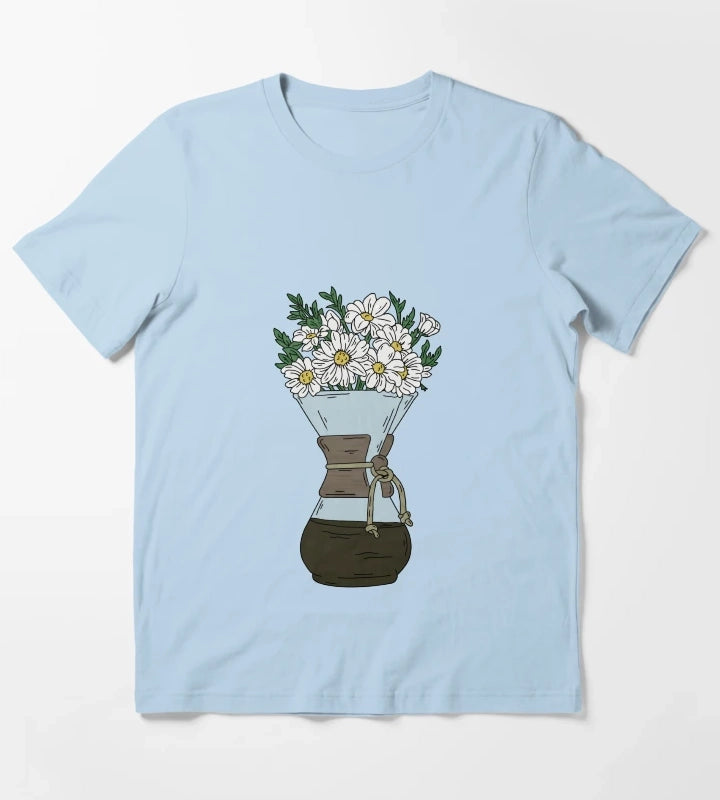 Chemex Daisy Flowers T-Shirt Sky Blue