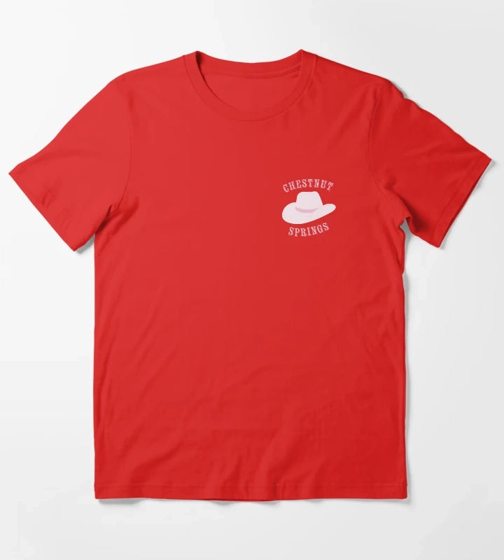 Chestnut Springs Cowboy Romance Book Illustrations T-Shirt Red