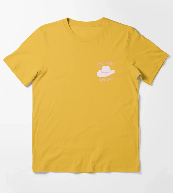 Chestnut Springs Cowboy Romance Book Illustrations T-Shirt Yellow