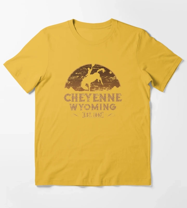 Cheyenne Wyoming Wild West Cowboy T-Shirt Yellow