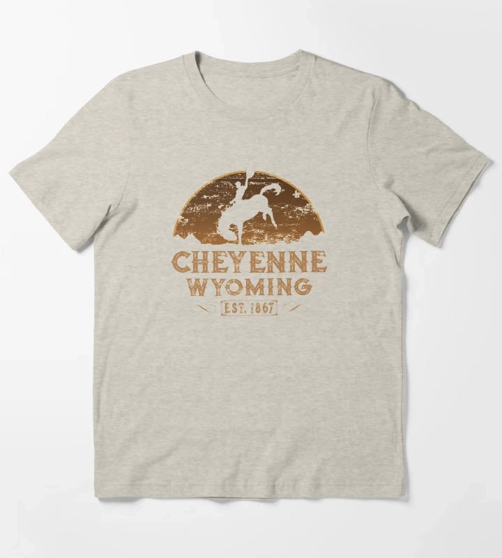 Cheyenne Wyoming Wild West Cowboy T-Shirt Cream