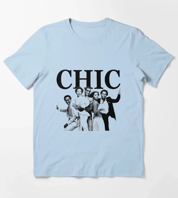 Chic Disco Band Fan T-Shirt Sky Blue