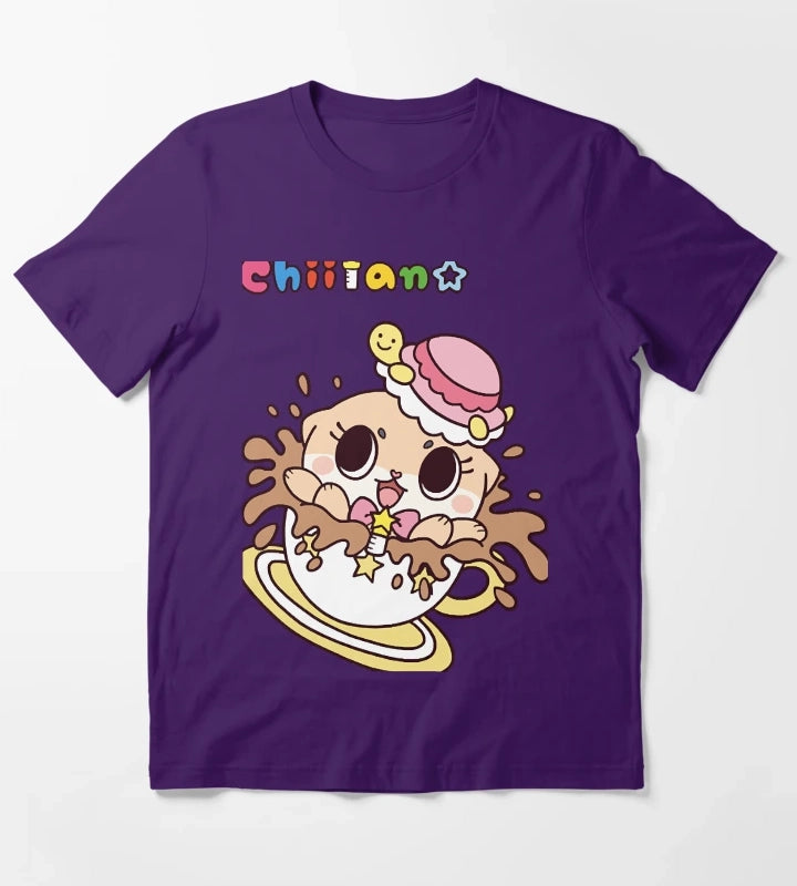 Chiitan Kawaii Coffee T-Shirt Purple