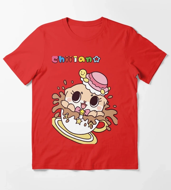 Chiitan Kawaii Coffee T-Shirt Red