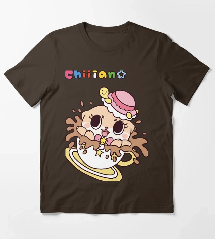 Chiitan Kawaii Coffee T-Shirt Brown