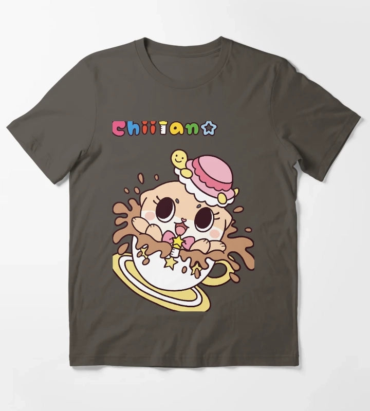 Chiitan Kawaii Coffee T-Shirt Dark Grey