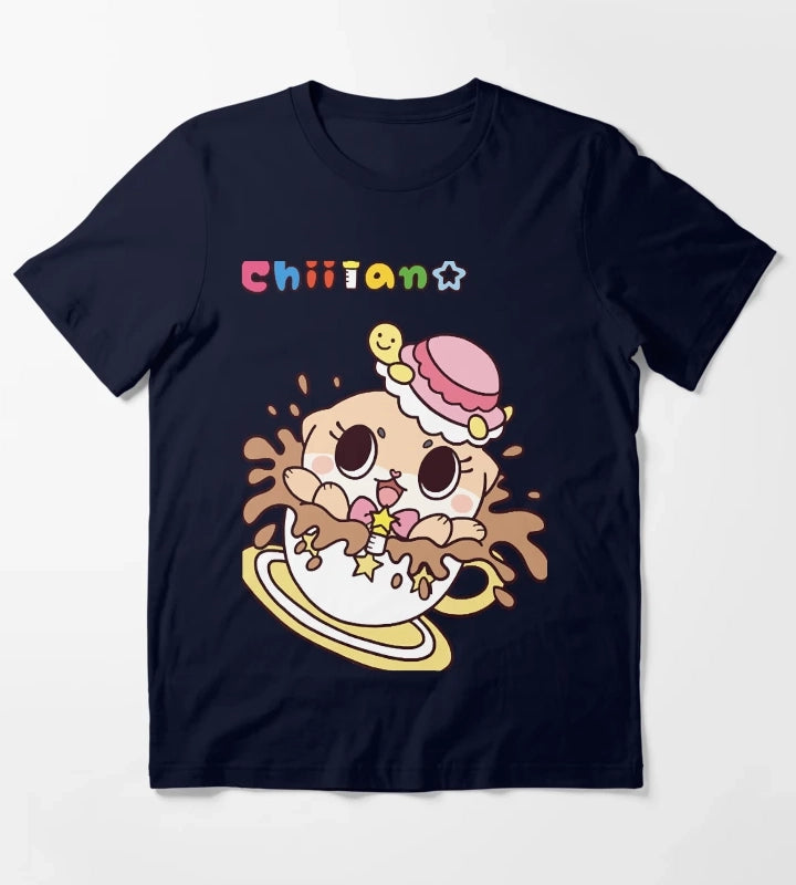 Chiitan Kawaii Coffee T-Shirt Navy