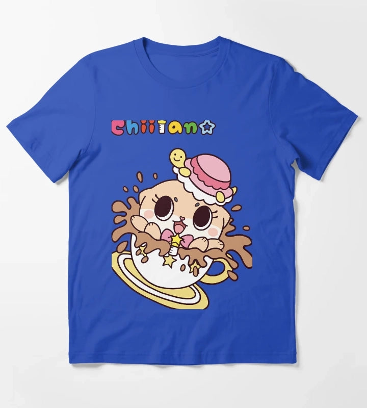 Chiitan Kawaii Coffee T-Shirt Blue