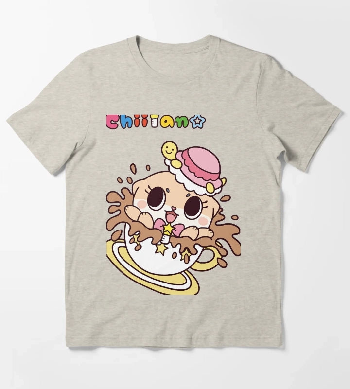 Chiitan Kawaii Coffee T-Shirt Cream