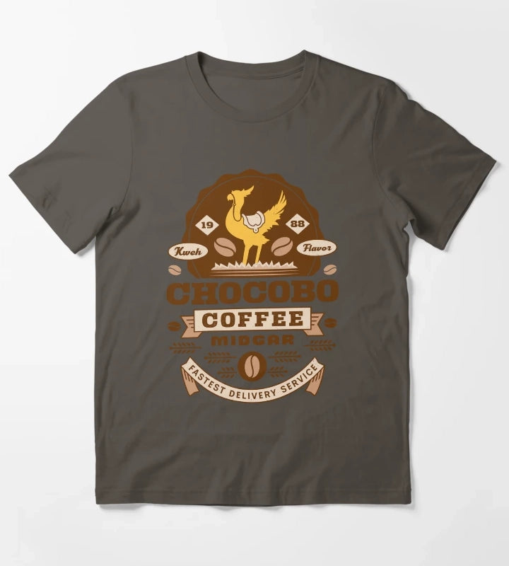 Chocobo Coffee Vintage T-Shirt Dark Grey