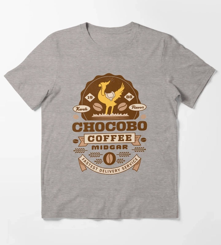 Chocobo Coffee Vintage T-Shirt Heather Grey