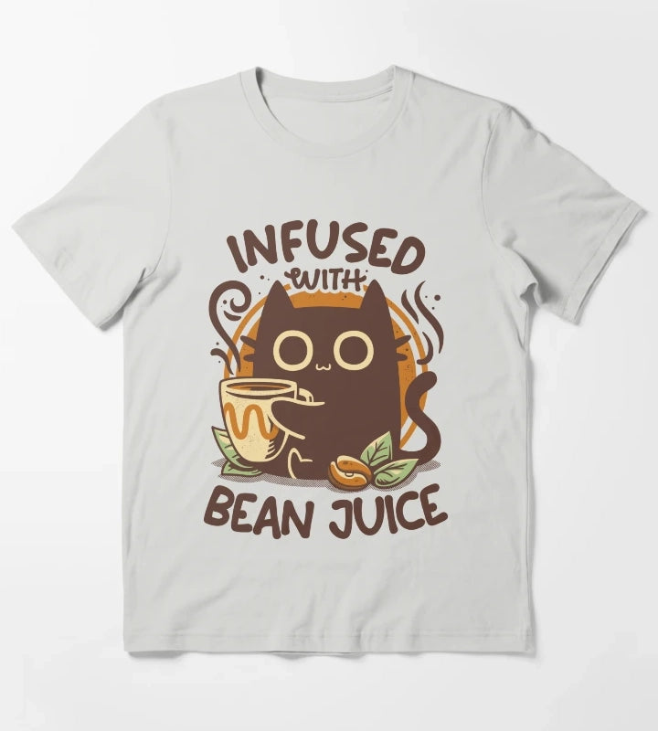 Chonky Kitty Coffee Funny Cat T-Shirt Light Grey