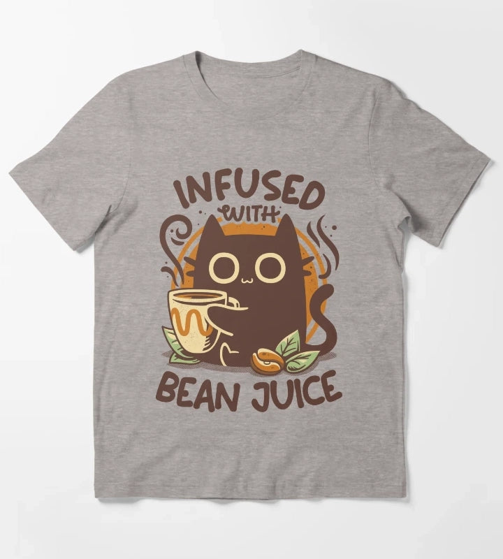 Chonky Kitty Coffee Funny Cat T-Shirt Heather Grey