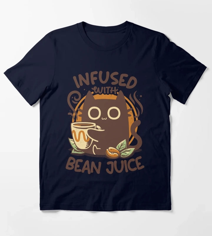 Chonky Kitty Coffee Funny Cat T-Shirt Navy