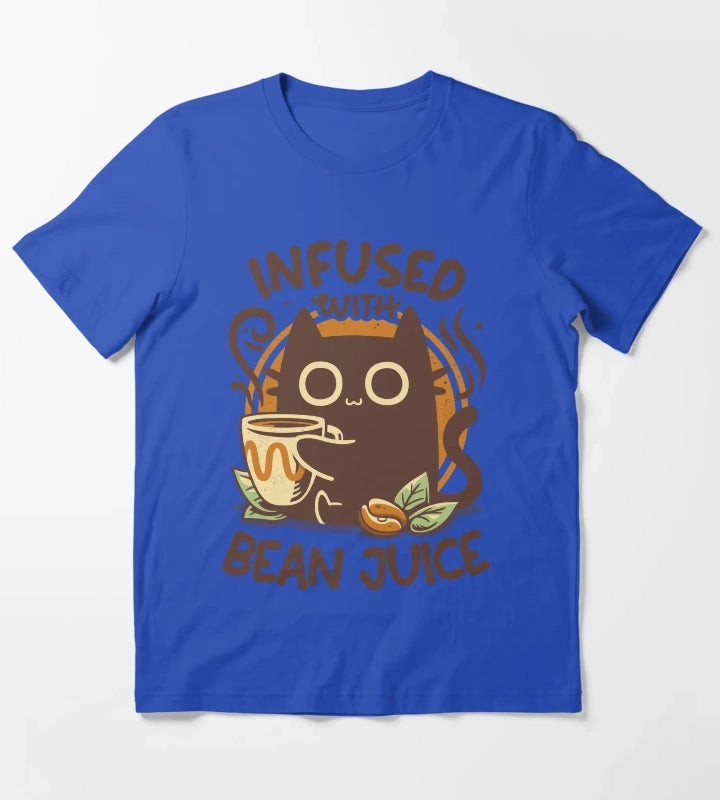 Chonky Kitty Coffee Funny Cat T-Shirt Blue