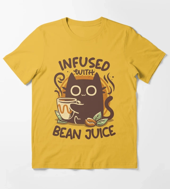 Chonky Kitty Coffee Funny Cat T-Shirt Yellow