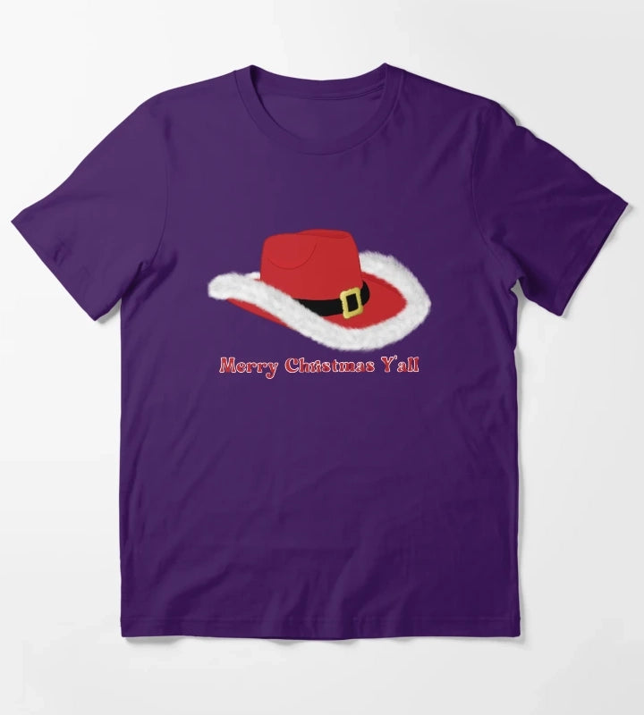 Christmas Cowgirl Hat T-Shirt Purple
