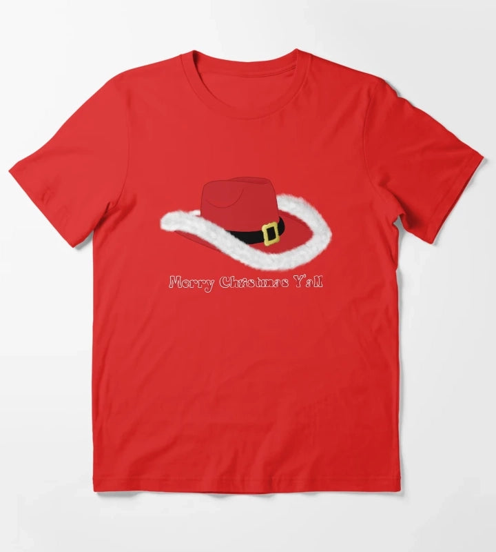 Christmas Cowgirl Hat T-Shirt Red