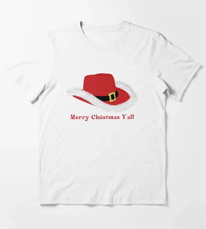Christmas Cowgirl Hat T-Shirt White