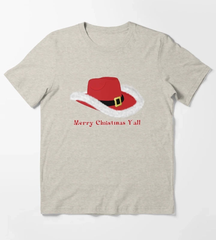 Christmas Cowgirl Hat T-Shirt Cream