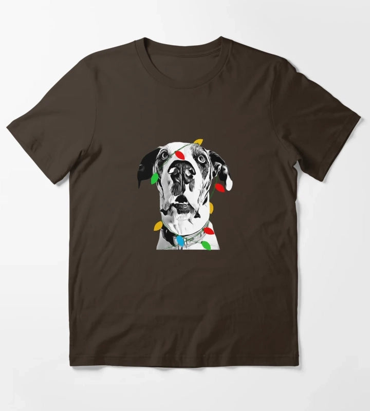 Christmas Great Dane T-Shirt Brown
