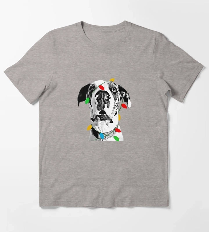 Christmas Great Dane T-Shirt Heather Grey