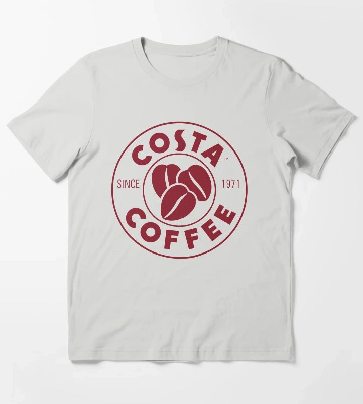 Classic Costa Coffee Designs T-Shirt Light Grey
