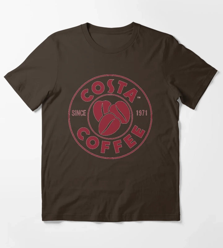 Classic Costa Coffee Designs T-Shirt Brown