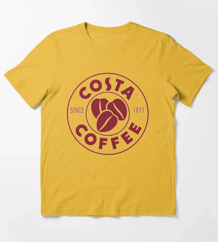 Classic Costa Coffee Designs T-Shirt Yellow