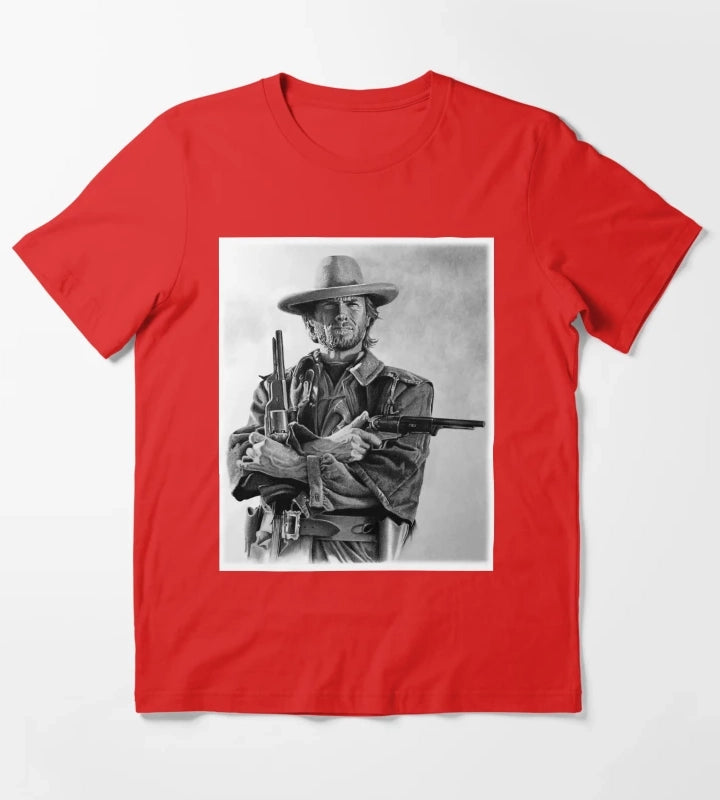 Clint Eastwood Josey Wales drawing T-Shirt Red