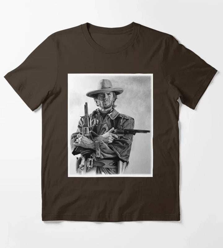 Clint Eastwood Josey Wales drawing T-Shirt Brown