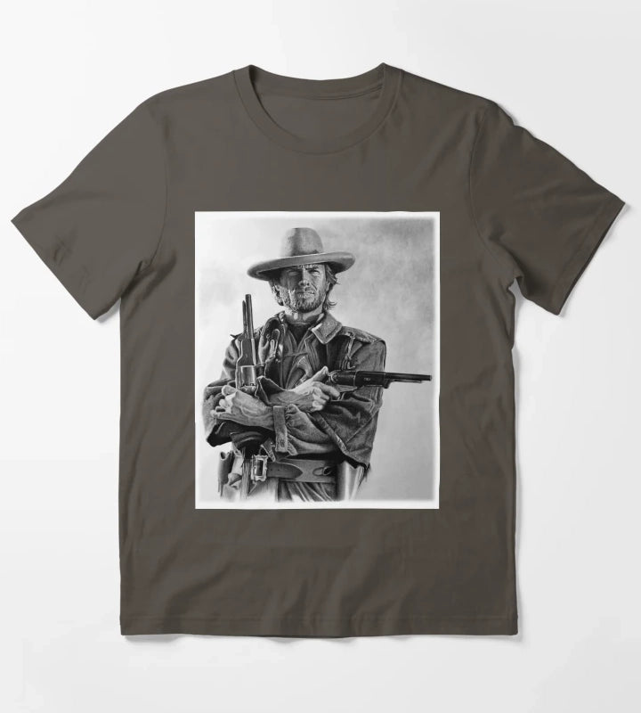 Clint Eastwood Josey Wales drawing T-Shirt Dark Grey