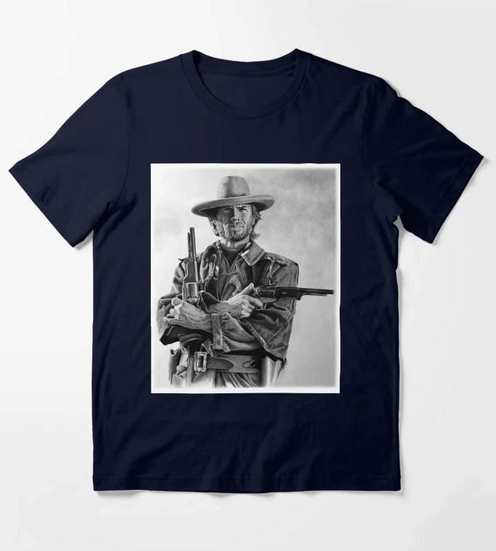 Clint Eastwood Josey Wales drawing T-Shirt Navy