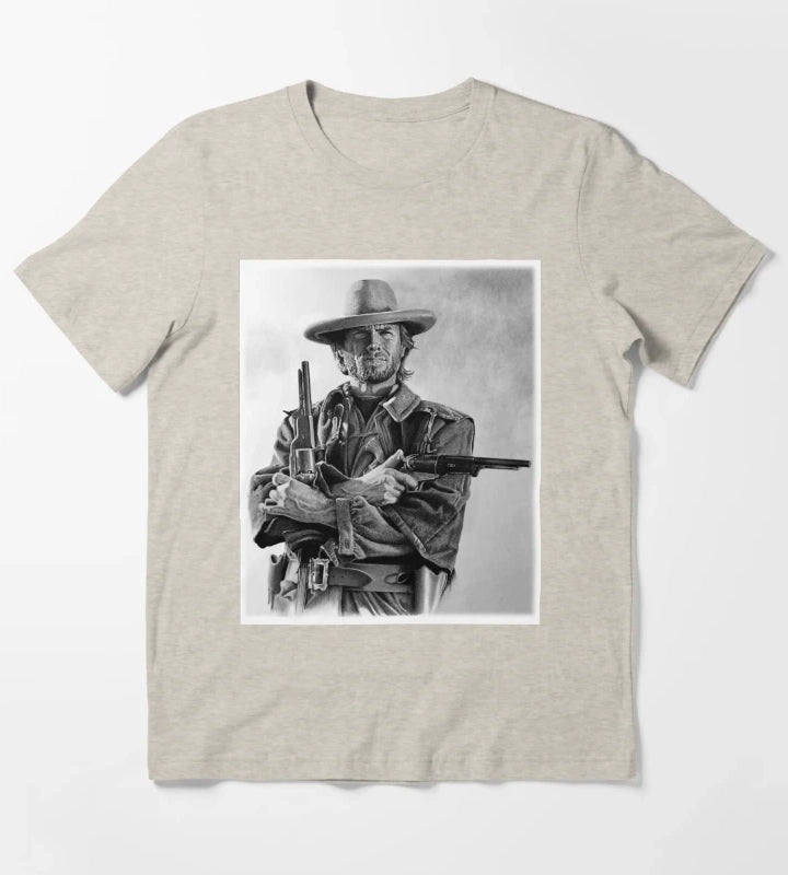 Clint Eastwood Josey Wales drawing T-Shirt Cream