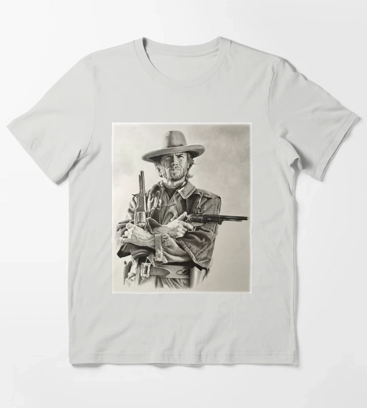 Clint Eastwood sketch T-Shirt Light Grey