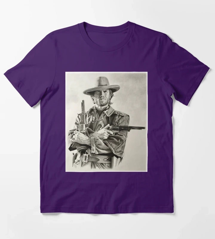 Clint Eastwood sketch T-Shirt Purple