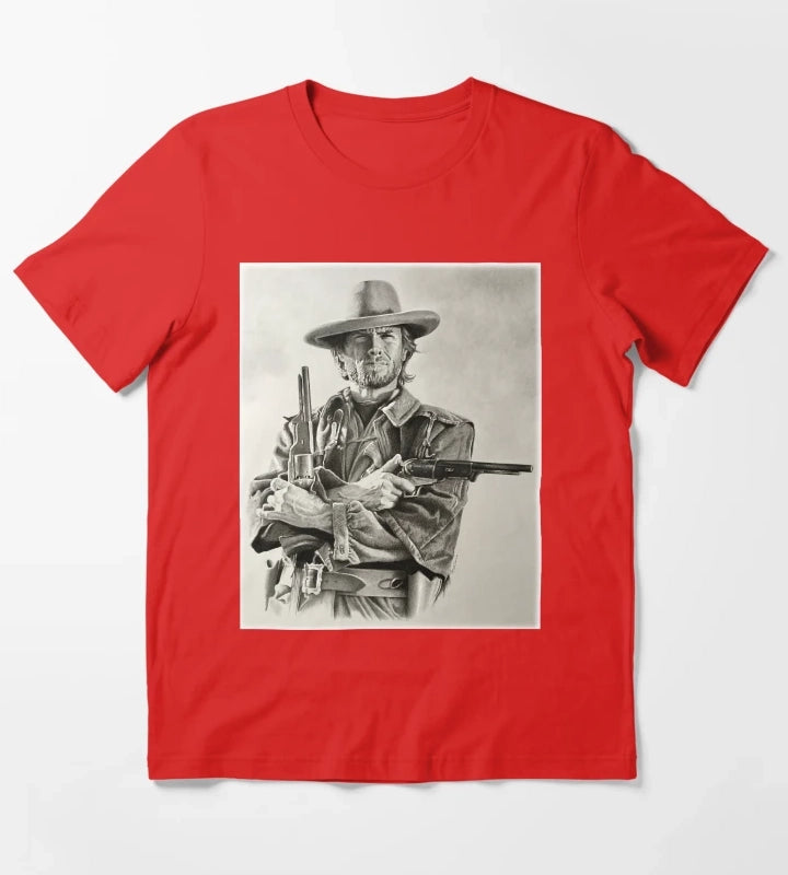 Clint Eastwood sketch T-Shirt Red