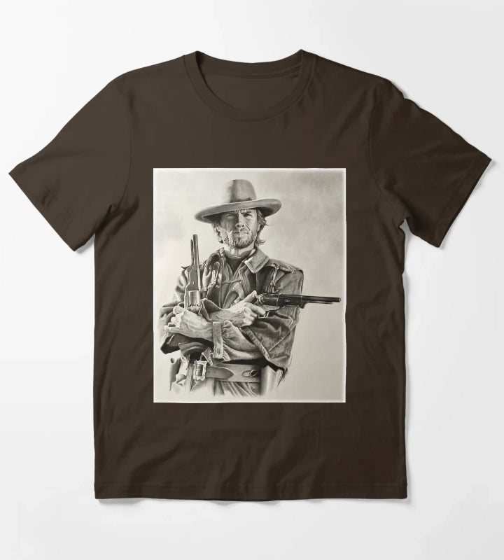 Clint Eastwood sketch T-Shirt Brown