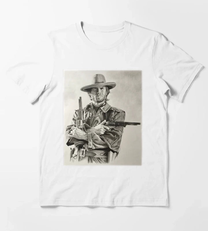 Clint Eastwood sketch T-Shirt White