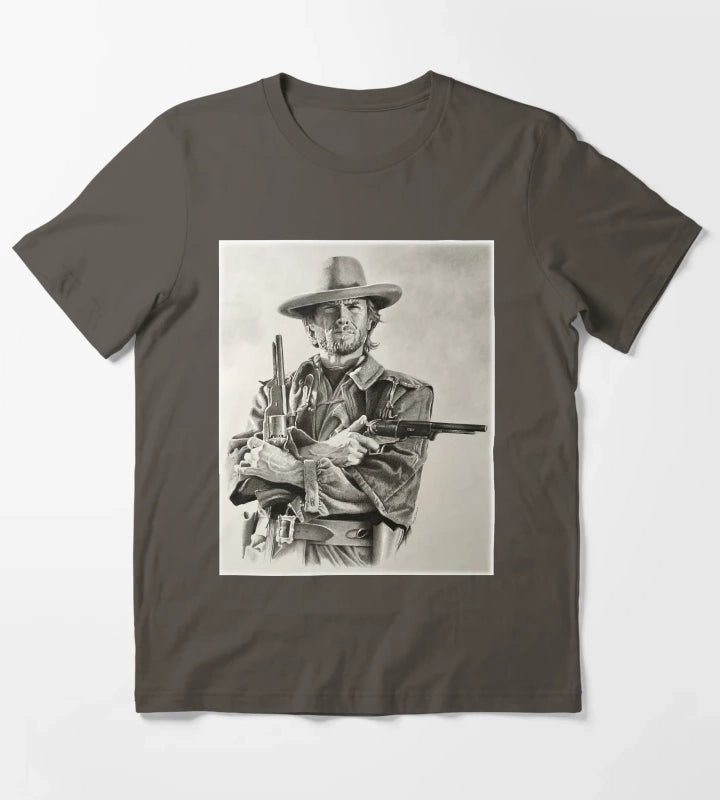 Clint Eastwood sketch T-Shirt Dark Grey
