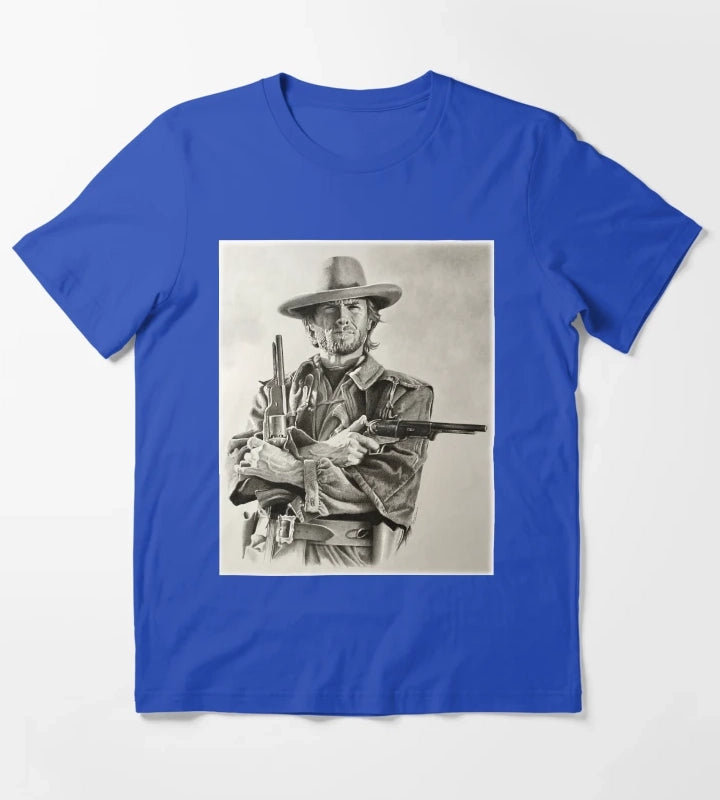 Clint Eastwood sketch T-Shirt Blue