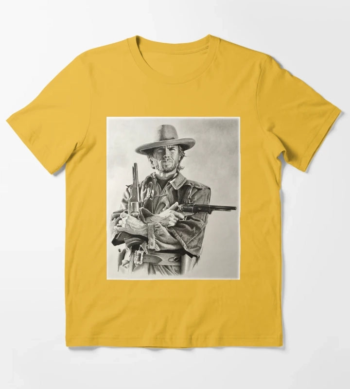 Clint Eastwood sketch T-Shirt Yellow