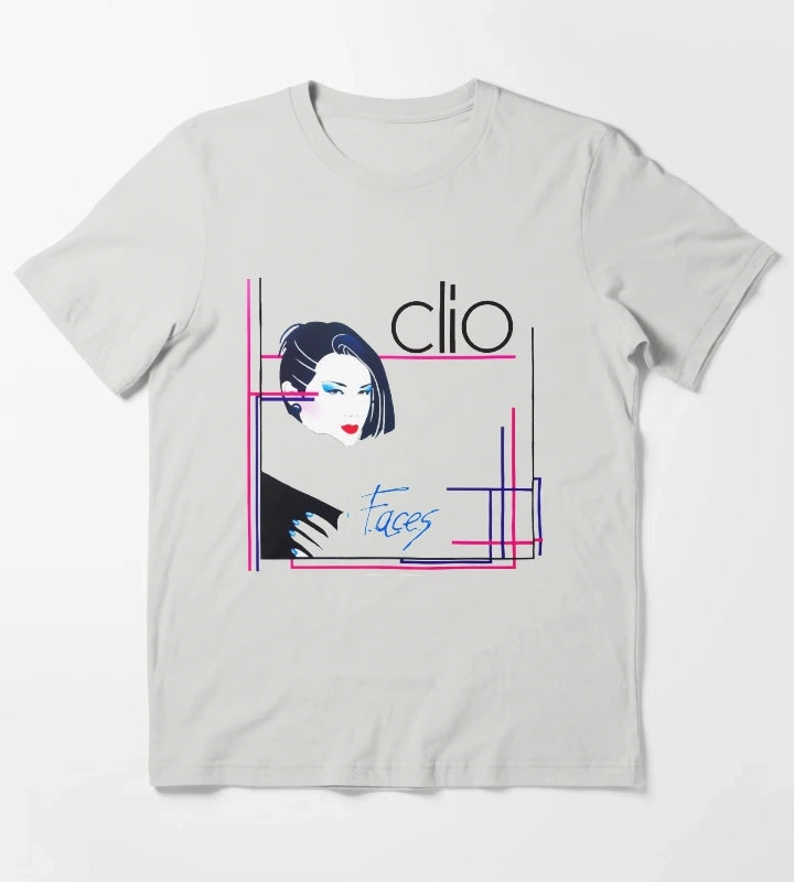 Clio faces 80s italo disco underground T-Shirt Light Grey