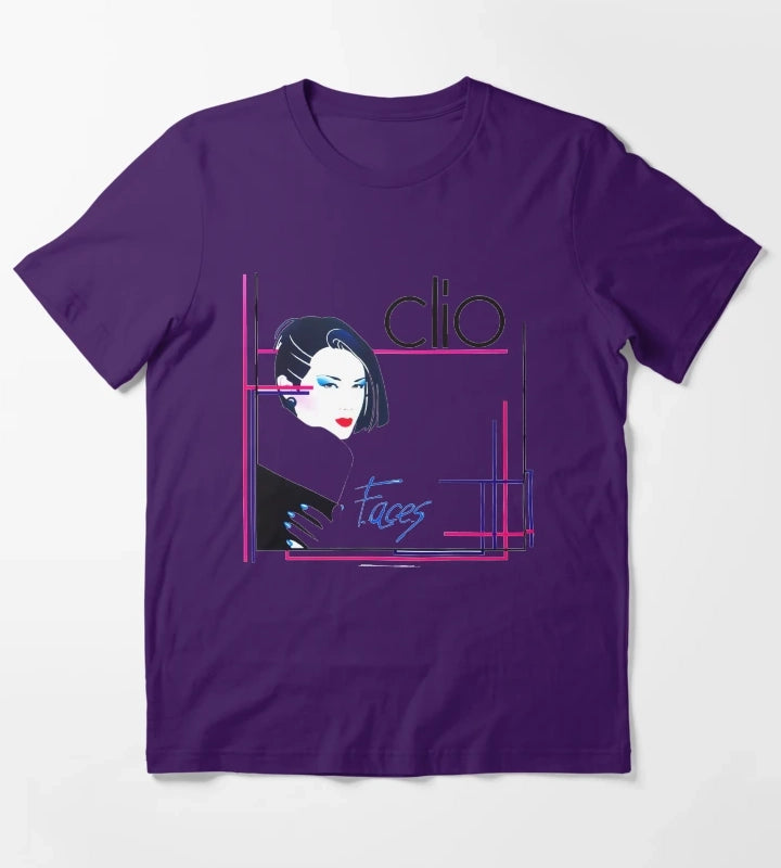 Clio faces 80s italo disco underground T-Shirt Purple