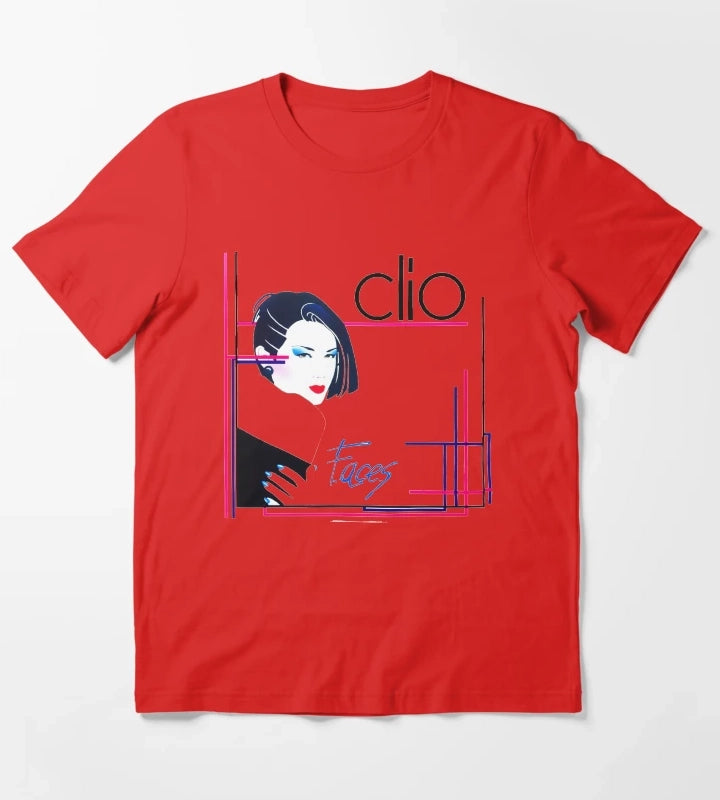 Clio faces 80s italo disco underground T-Shirt Red