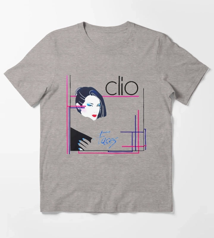 Clio faces 80s italo disco underground T-Shirt Heather Grey